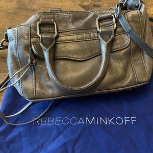 REBECCA MINKOFF GRAY CROSSBODY LEATHER BAG